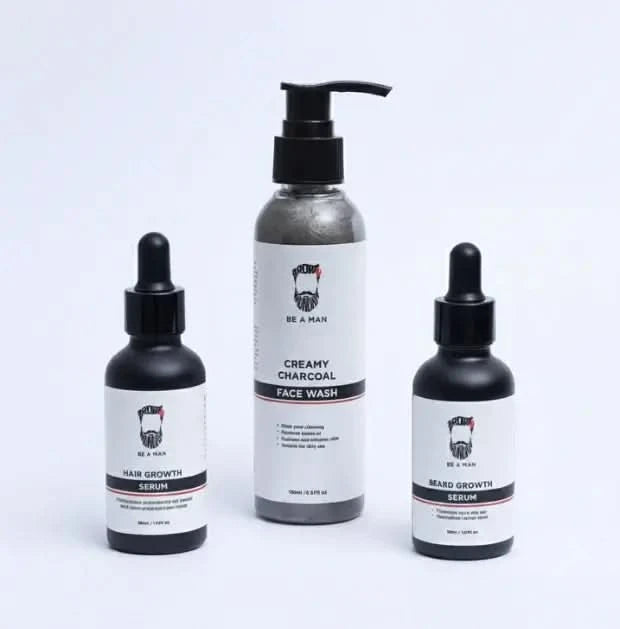 Hair Growth Serum - Creamy Charcol Face Wash - Beard Growth Serum