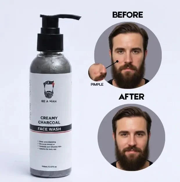 Creamy charcoal Before and after image